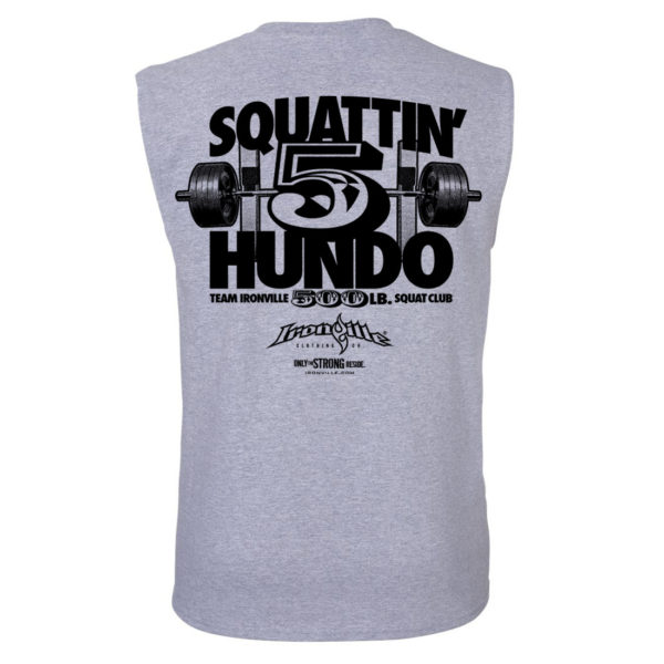 500 Squat Club Sleeveless T Shirt Sport Gray
