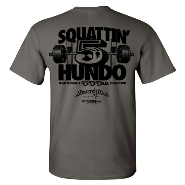500 Squat Club T Shirt Charcoal Gray