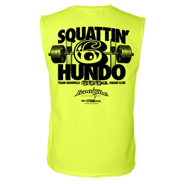 600 Squat Club Sleeveless T Shirt Neon Yellow