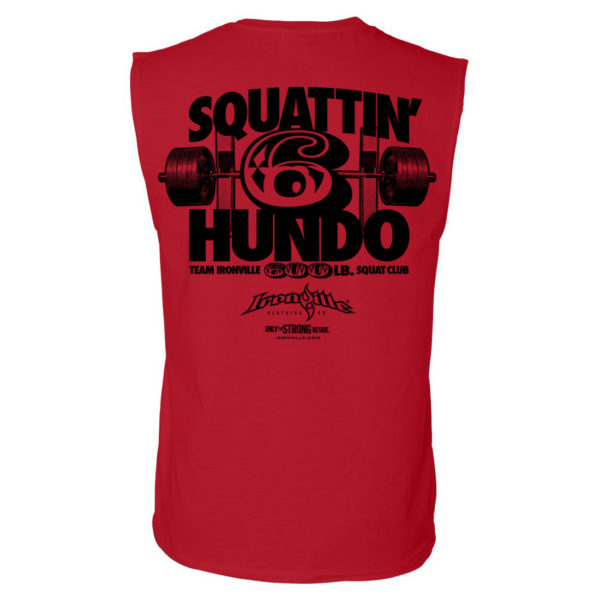 600 Squat Club Sleeveless T Shirt Red