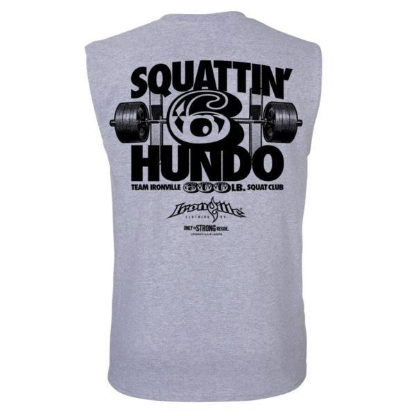 600 Squat Club Sleeveless T Shirt Sport Gray
