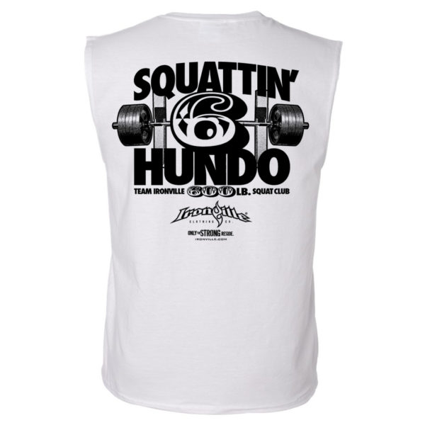 600 Squat Club Sleeveless T Shirt White
