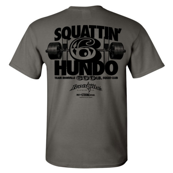 600 Squat Club T Shirt Charcoal Gray