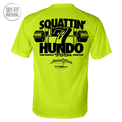 700 Squat Club Dri Fit T Shirt Neon Yellow
