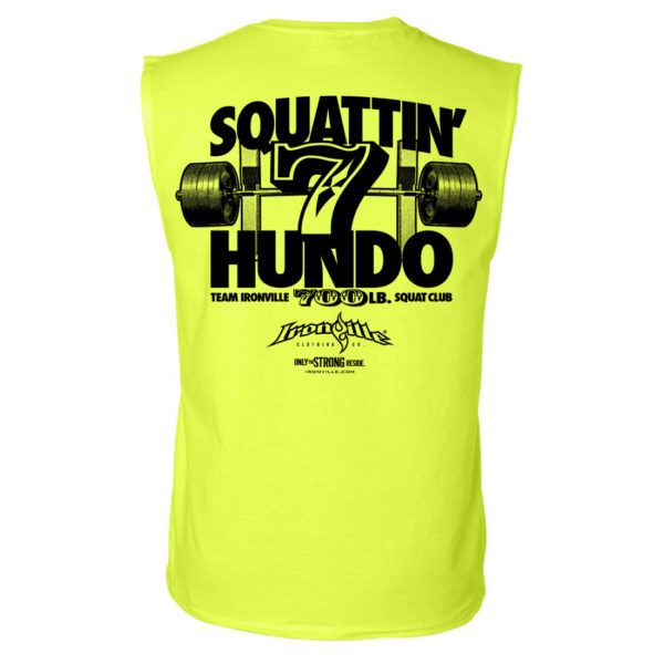 700 Squat Club Sleeveless T Shirt Neon Yellow