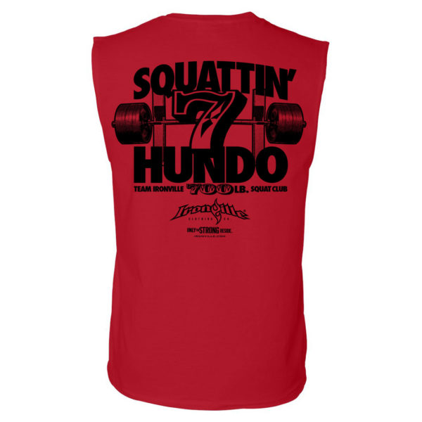 700 Squat Club Sleeveless T Shirt Red