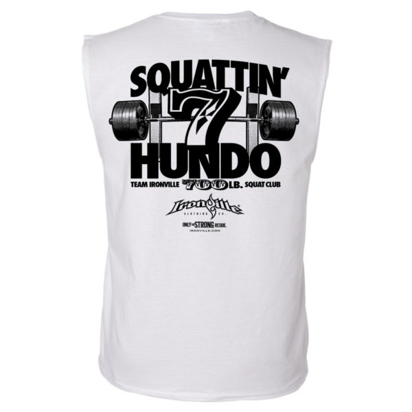700 Squat Club Sleeveless T Shirt White