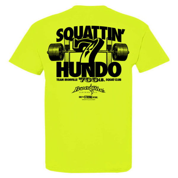 700 Squat Club T Shirt Neon Yellow