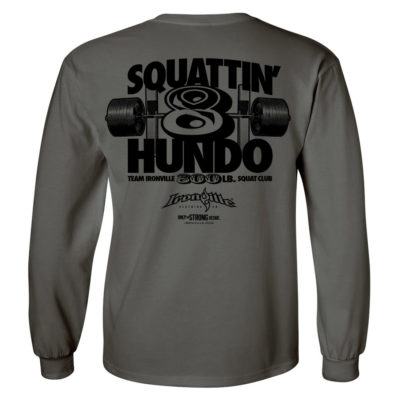 800 Squat Club Long Sleeve T Shirt Charcoal Gray