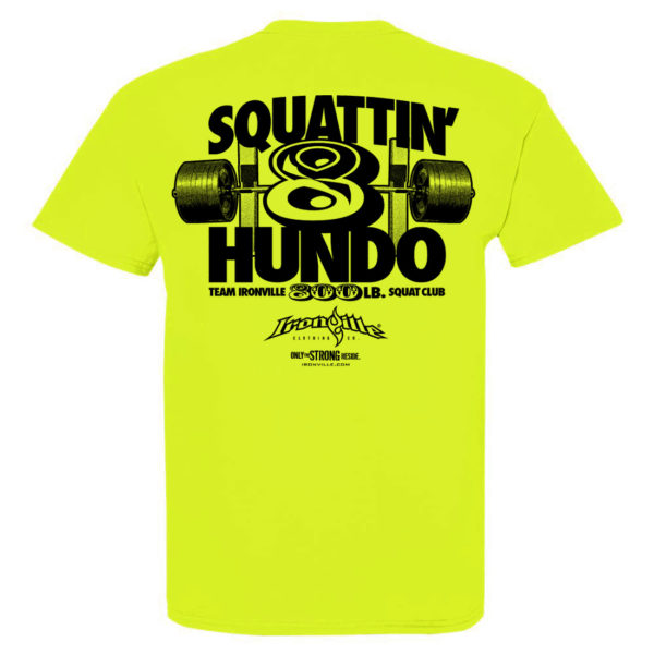 800 Squat Club T Shirt Neon Yellow