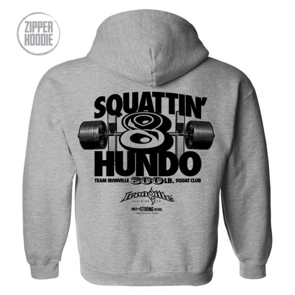 800 Squat Club Zipper Hoodie Sport Gray