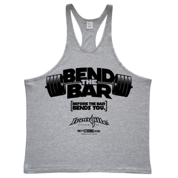 Bend The Bar Before The Bar Bends You Weightlifting Stringer Tank Top Sport Gray