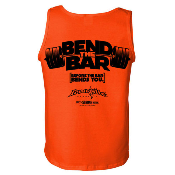 Bend The Bar Before The Bar Bends You Weightlifting Tank Top Orange