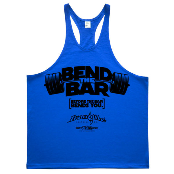 Bend The Bar Before The Bar Bends You Weightlifting Stringer Tank Top Royal Blue
