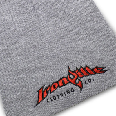 Ironville Weightlifting Beanie Gray With Black Red Logo