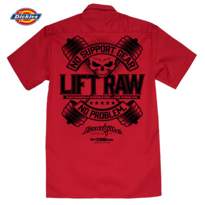 Lift Raw No Support Gear No Problem Casual Button Down Powerlifter Shop Shirt Red