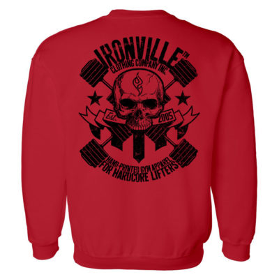 Dumbbell Skull Bodybuilding Sweatshirt Red