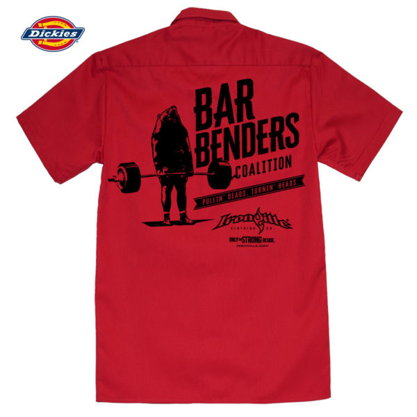 Bar Benders Coalition Pullin Deads Turnin Heads Powerlifter Button Down Shop Shirt Red
