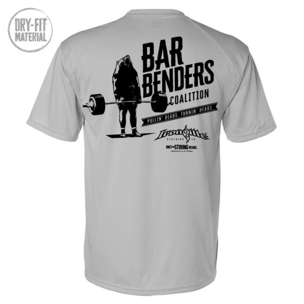 Bar Benders Coalition Pullin Deads Turnin Heads Powerlifting Dri Fit T Shirt Gray