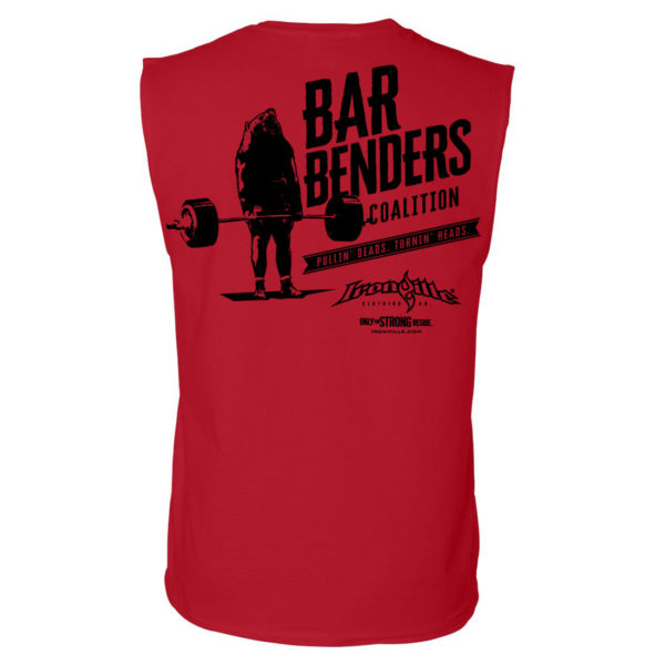 Bar Benders Coalition Pullin Deads Turnin Heads Powerlifting Sleeveless T Shirt Red