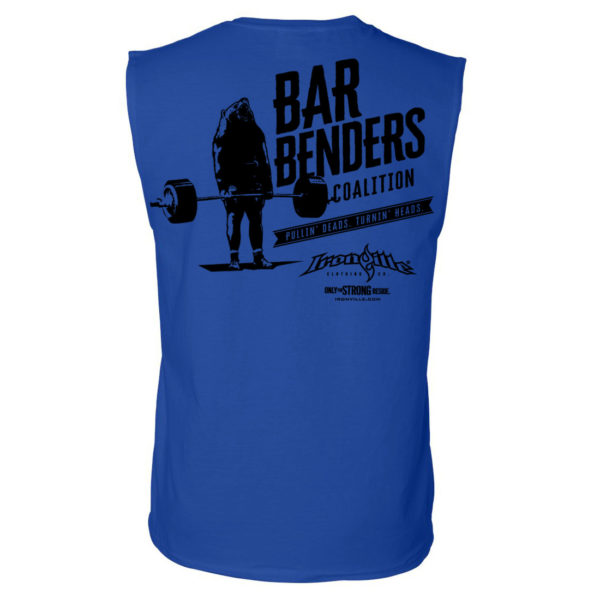 Bar Benders Coalition Pullin Deads Turnin Heads Powerlifting Sleeveless T Shirt Royal Blue