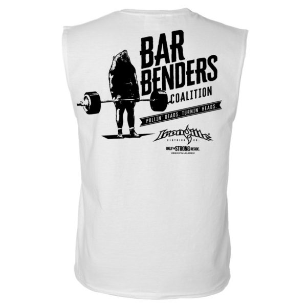 Bar Benders Coalition Pullin Deads Turnin Heads Powerlifting Sleeveless T Shirt White