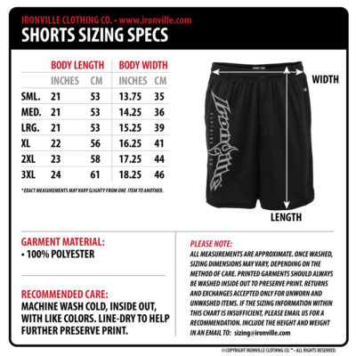 Ironville Gym Shorts for Bodybuilding Powerlifting Weightlifting Big Logo