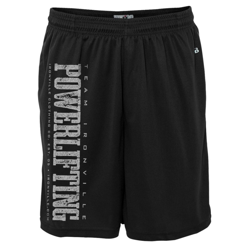 Team Ironville Powerlifting Gym Shorts Polyester Vertical Black