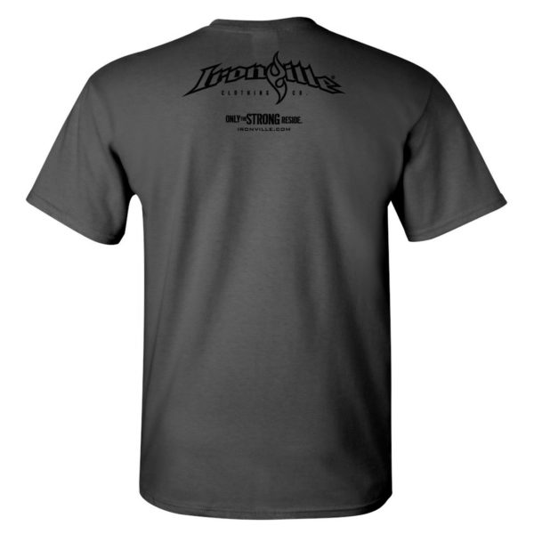 Ironville T Shirt Small Horizontal Logo Back Darker Charcoal Gray