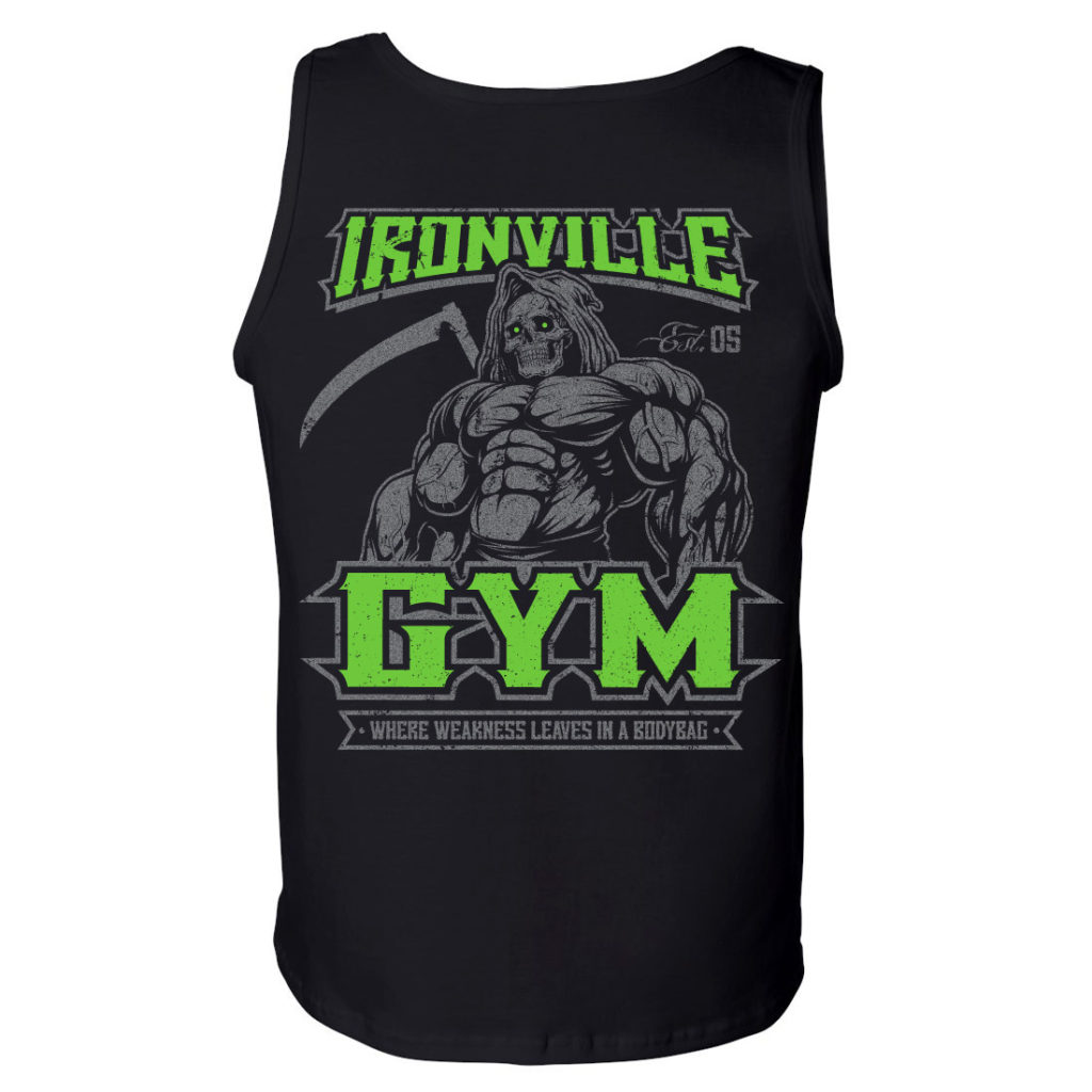 Ironville Gym Reaper Weakness Bodybag Weightlifting Tank Top Black