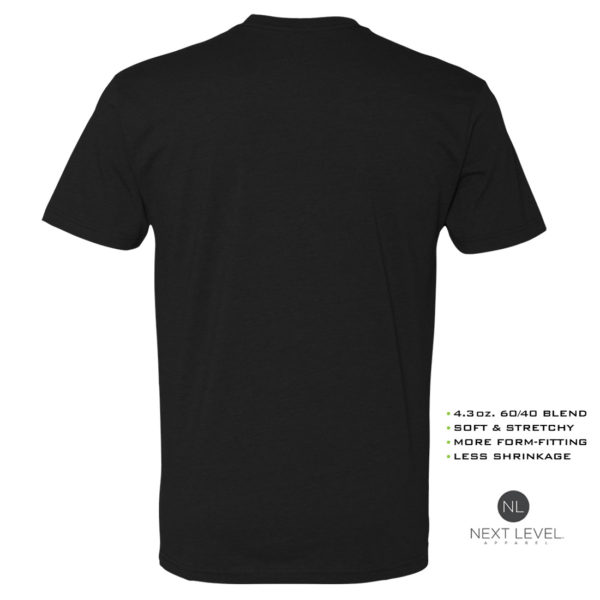 Ironville Soft Blend Next Level Fitted T Shirt Blank Black Back
