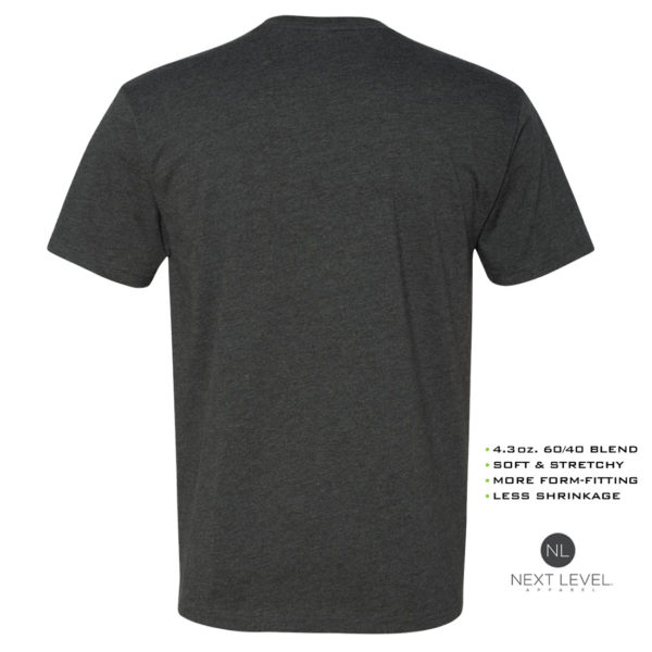 Ironville Weightlifting Soft Blend Fitted T Shirt Blank Charcoal Back