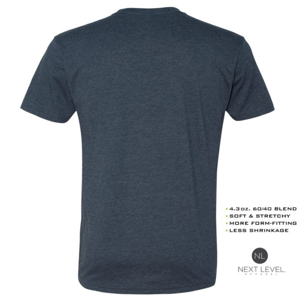 Ironville Weightlifting Soft Blend Fitted T Shirt Blank Navy Blue Back