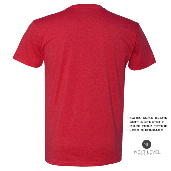 Ironville Weightlifting Soft Blend Fitted T Shirt Blank Red Back