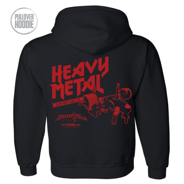 Heavy Metal Redefined Powerlifting Bench Press Gym Hoodie Black