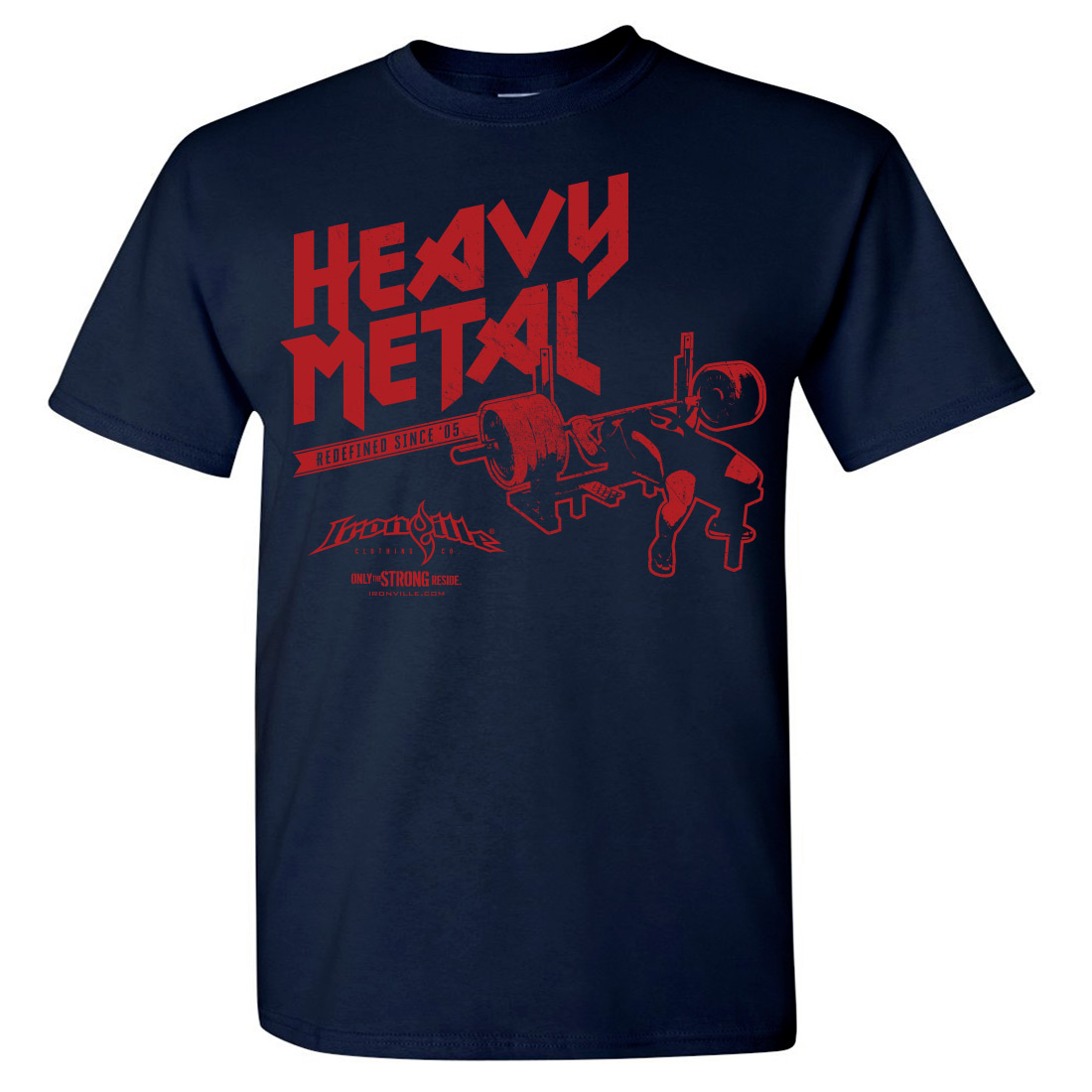 Heavy Metal Redefined Powerlifting Bench Press T-Shirt | Ironville Clothing
