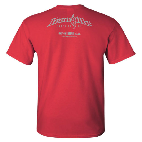 Ironville T Shirt Small Silver Horizontal Logo Back Red