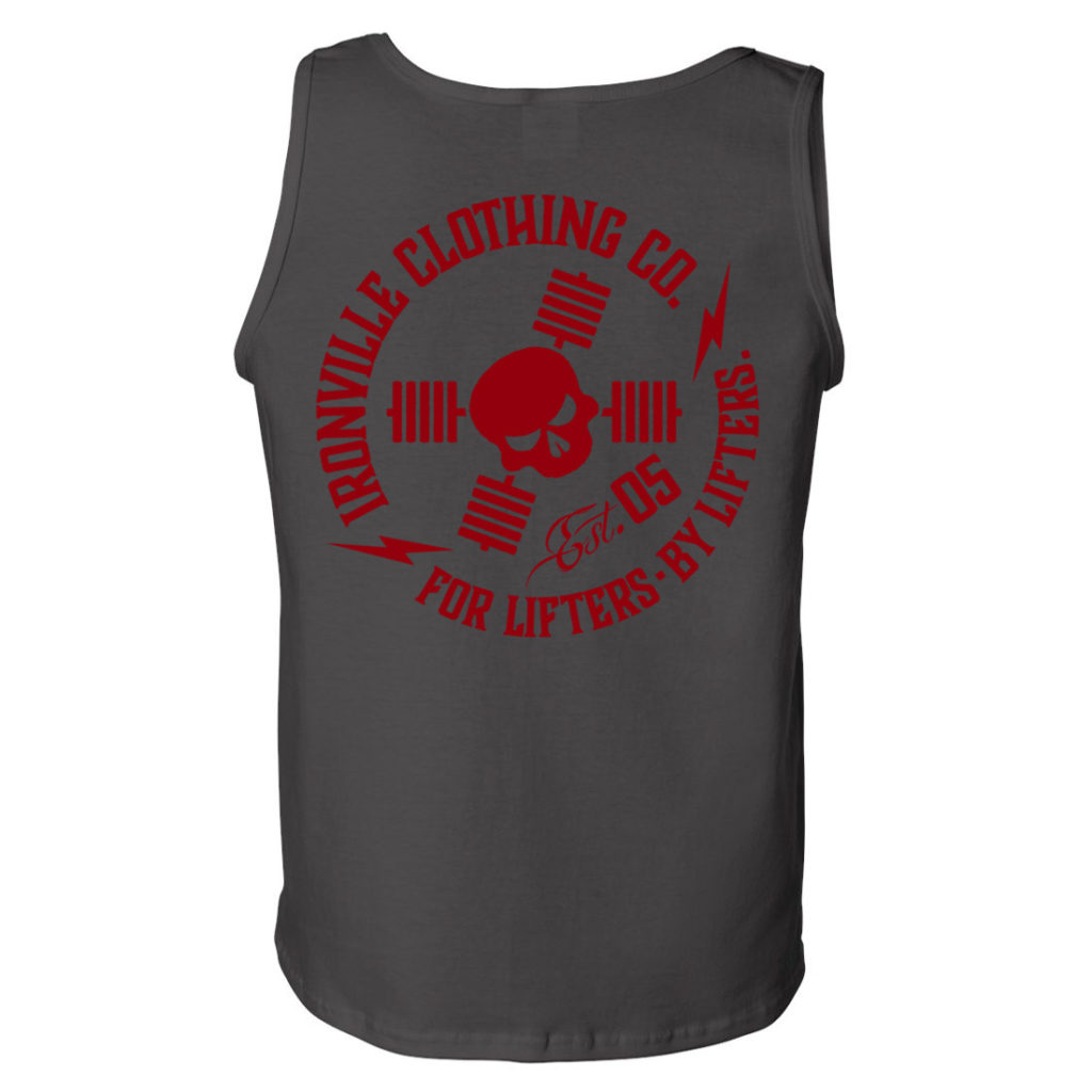 Ironville For Lifters Standard Bodybuilding Tanktop Charcoal Red