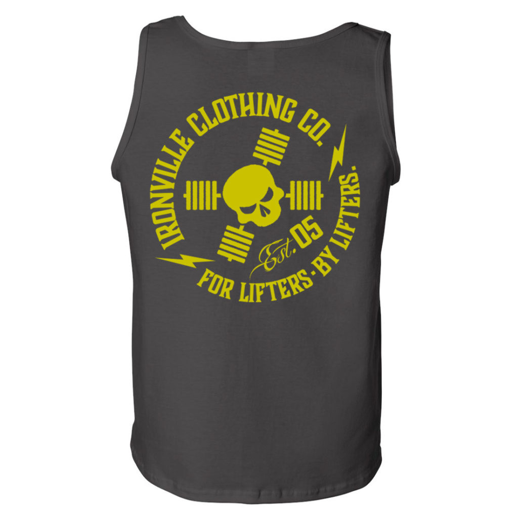 Ironville For Lifters Standard Bodybuilding Tanktop Charcoal Yellow