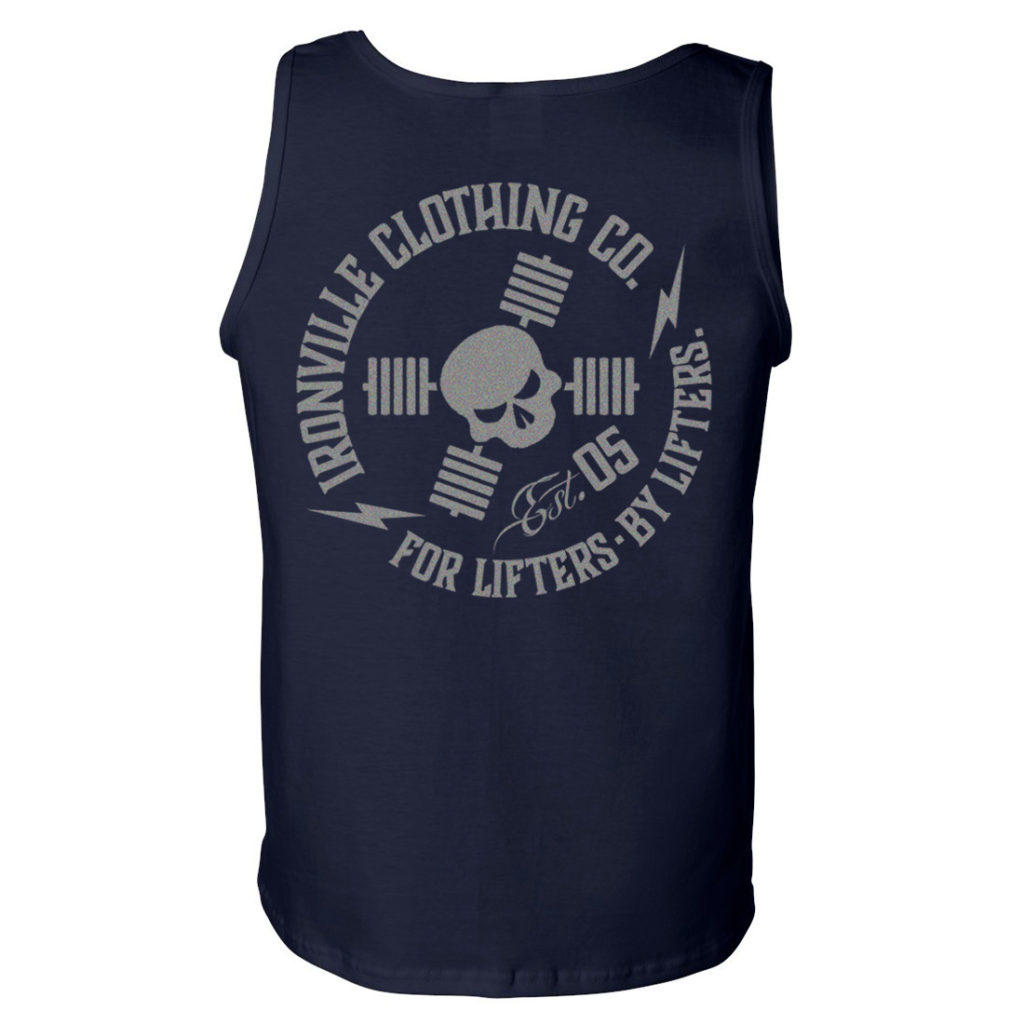 Ironville For Lifters Standard Bodybuilding Tanktop Navy Silver