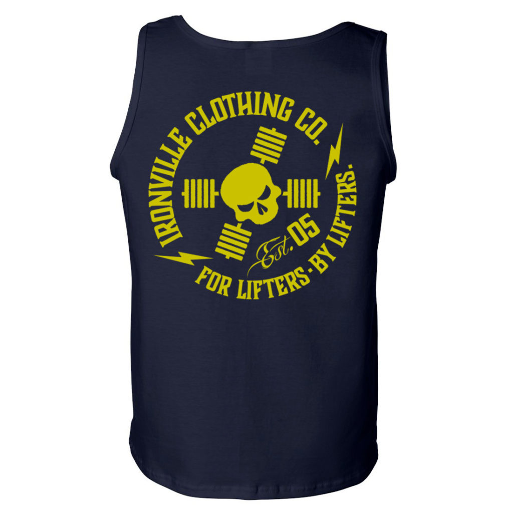 Ironville For Lifters Standard Bodybuilding Tanktop Navy Yellow