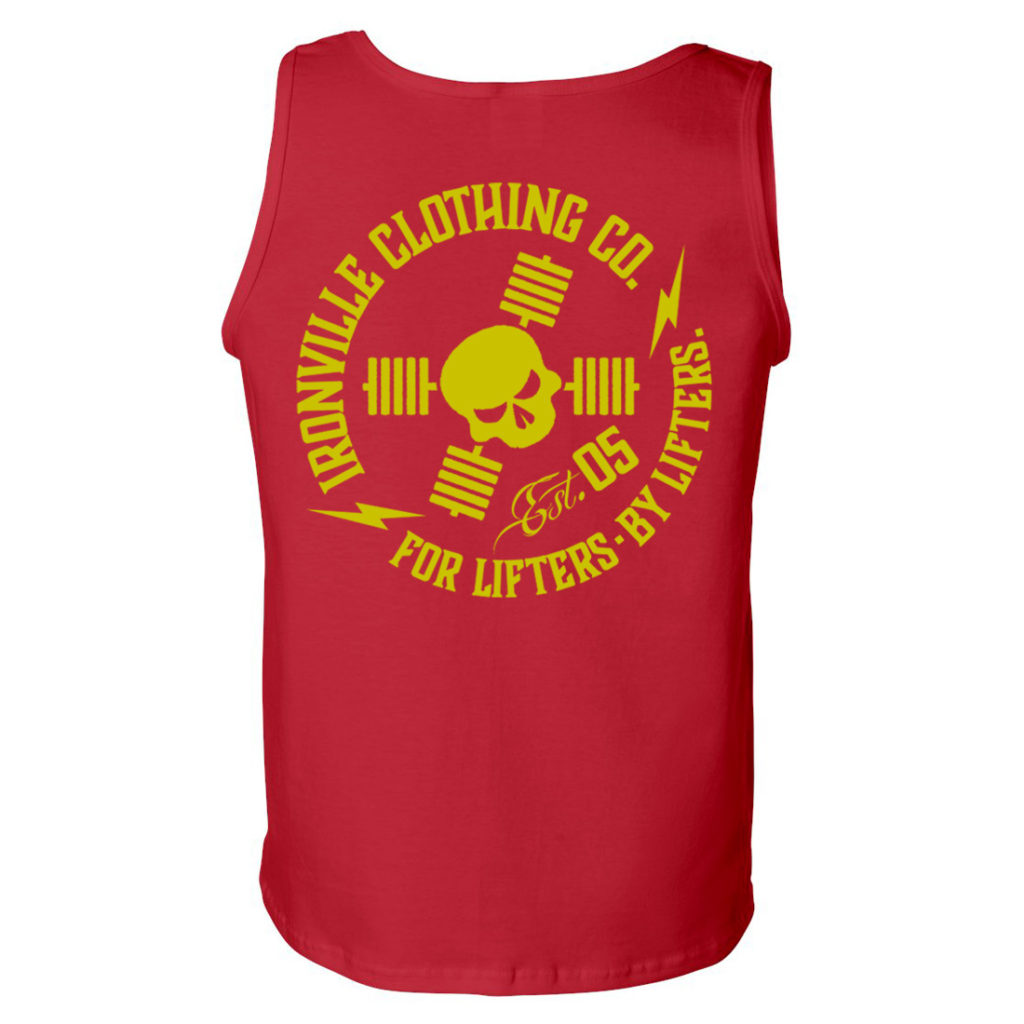 Ironville For Lifters Standard Bodybuilding Tanktop Red Yellow