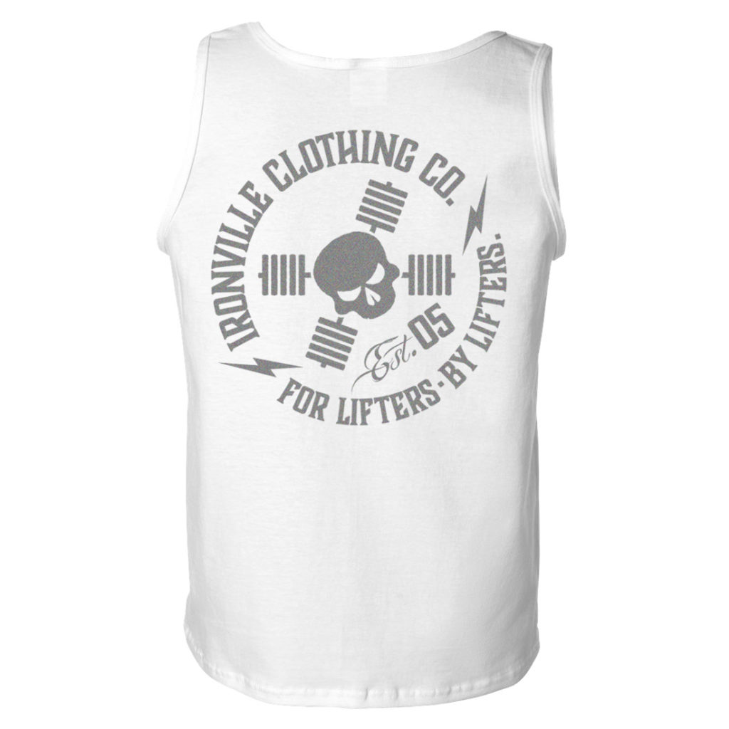 Ironville For Lifters Standard Bodybuilding Tanktop White Silver