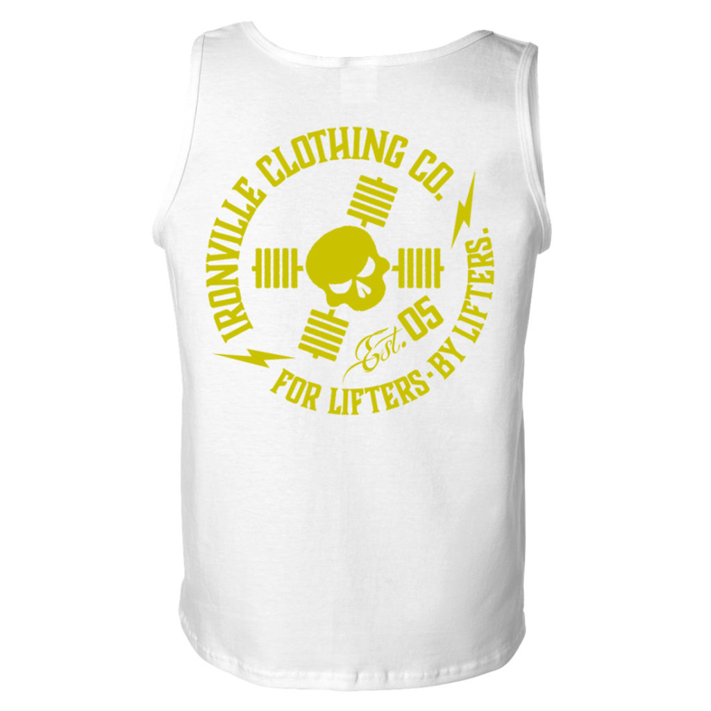 Ironville For Lifters Standard Bodybuilding Tanktop White Yellow