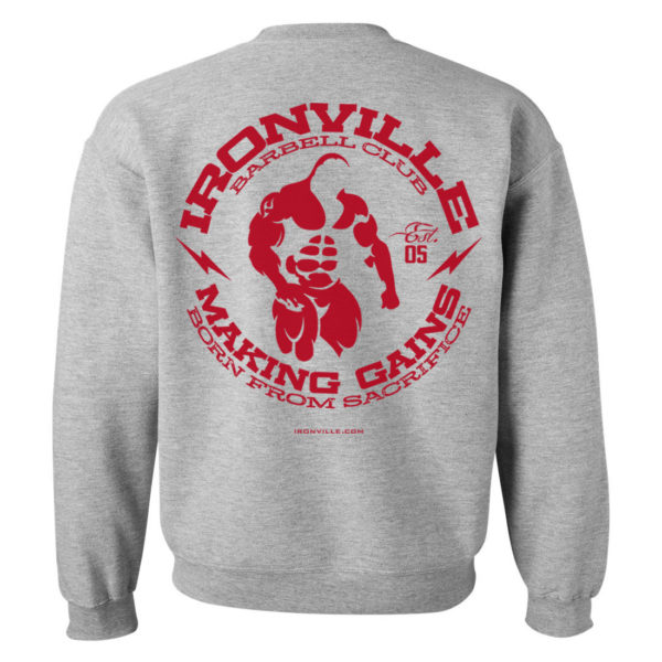 Ironville Ghost Gains Sweatshirt Gray Back
