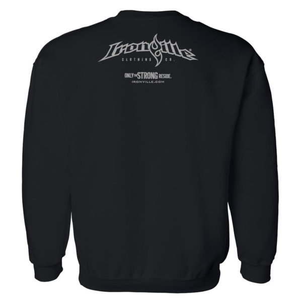 Ironville Gym Sweatshirt Full Horizontal Logo Back Black