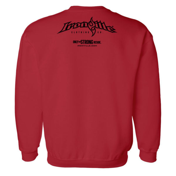 Ironville Gym Sweatshirt Full Horizontal Logo Back Red