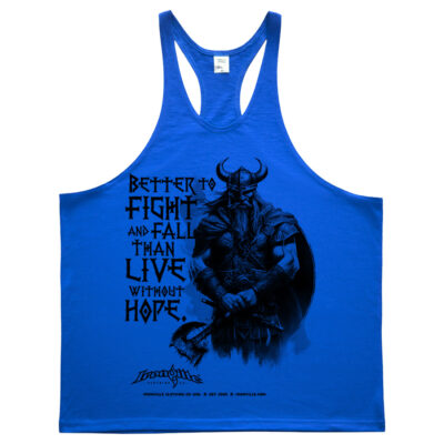 Ironville Viking Axiom Better Fight Fall Live Without Hope Gym Workout Stringer Tank Top Blue