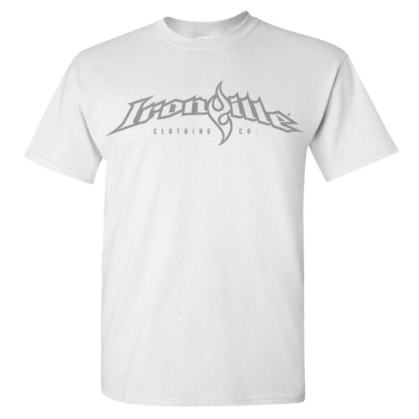 Ironville Cotton Tshirt White Silver Chest